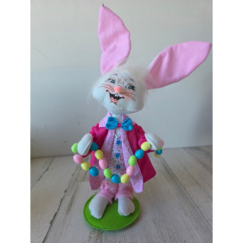 Annalee 17inch rabbit bunny parade egg garland Easter spring decor pink